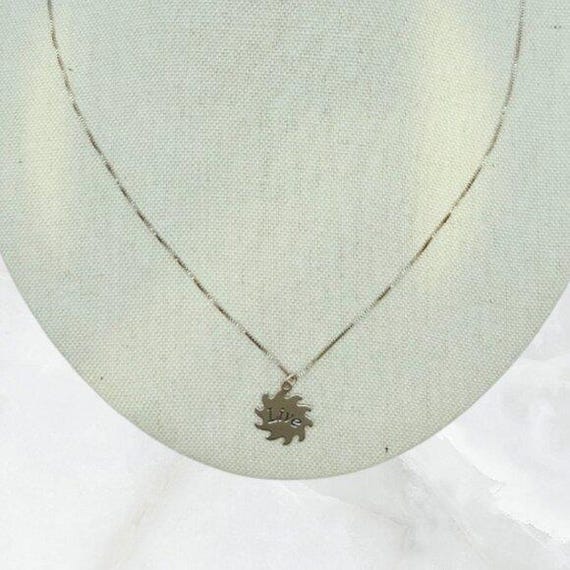 Sterling Silver 'LIVE' Charm and Box Chain