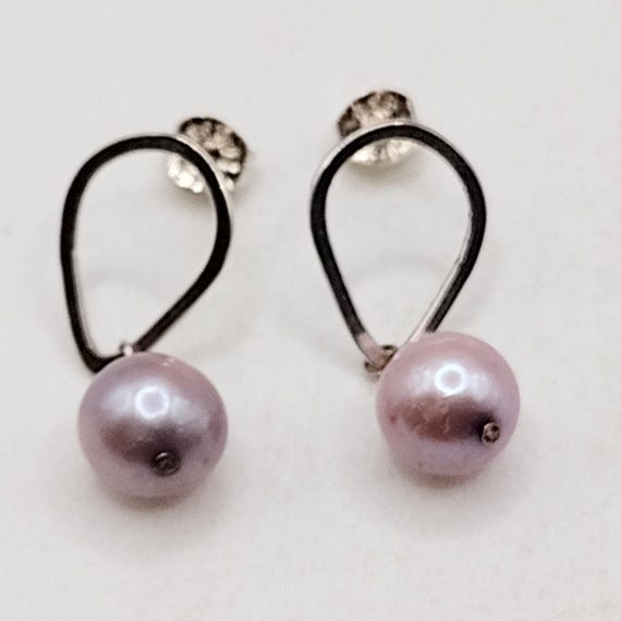 925 Sterling Silver Pearl Teardrop Earrings