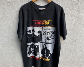 Vintage rare 90s Sugar Hill Gang Run Dmc rap tee / hip hop / 20th anniversary of hiphop / rappers / Extra Large