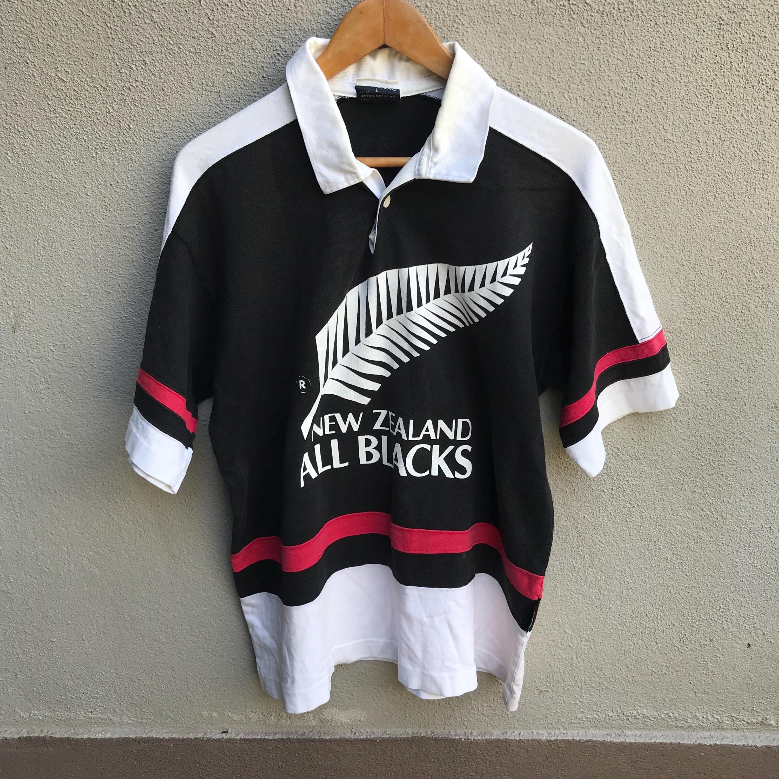 カンタベリーAll Blacks 長袖ラガーシャツ Steinlager New Zealand All Blacks 90s Canterbury Steinlager Vintage