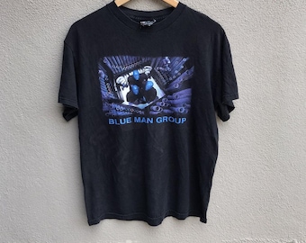 Camiseta vintage de los 90 de la banda BLUE MAN GROUP / arte escénico / musical / banda vintage / arte de la danza