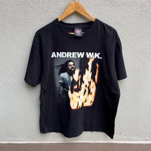 稀少 00s Andrew W.K. Tシャツ Mサイズ バンドT ロックT 黒 Andrew wk shirt - Etsy 日本