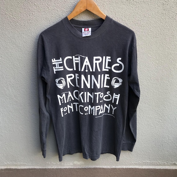 Vintage the CHARLES RENNIE MACKINTOSH art tee / font art / typography / longsleeves