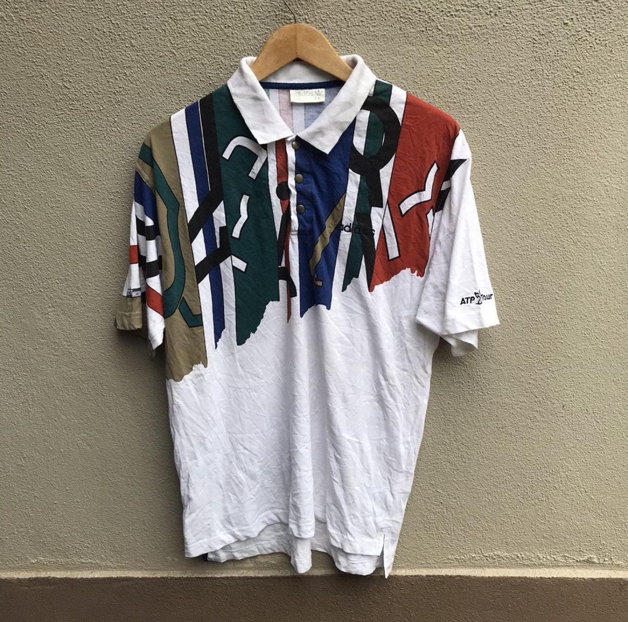 90s adidas アディダス＜テニス ATPツアー ポロシャツ＞M0212s ヴィンテージ 90年代 ADIDAS ATP ツアー テニス ポロシャツ