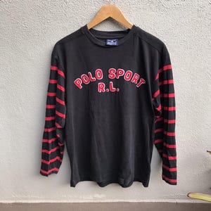 Vintage POLO SPORT Ralph Lauren spell out tee / vintage polo / longsleeves / striped