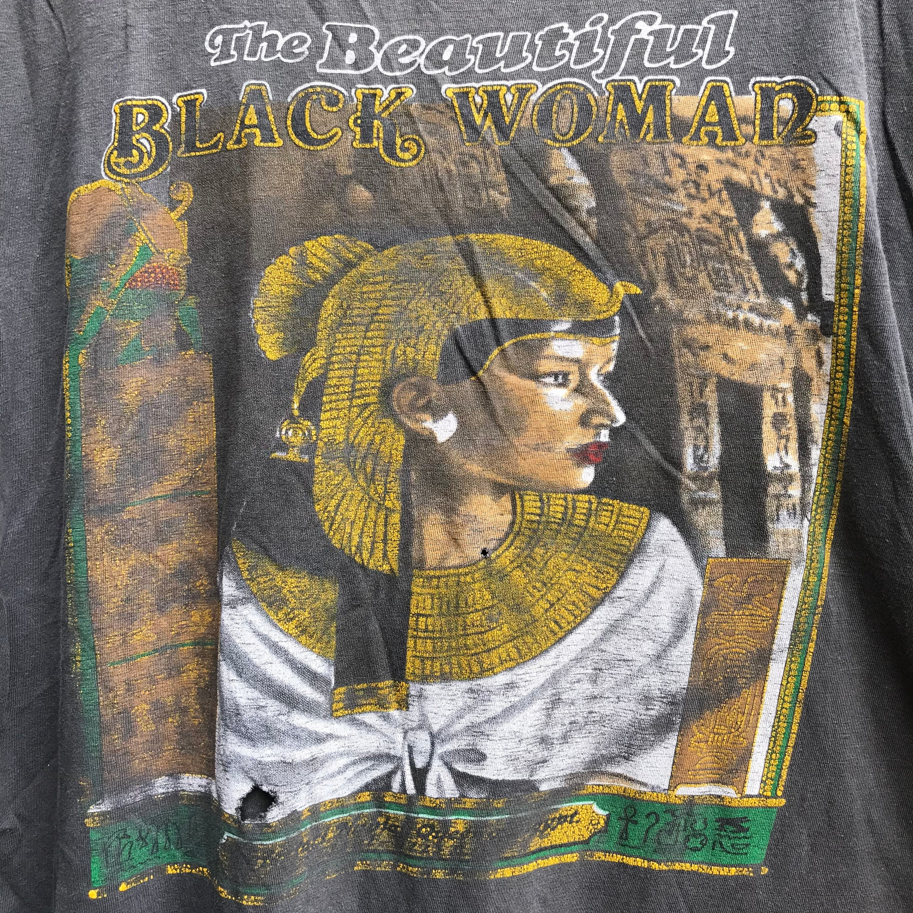 Vintage the BEAUTIFUL BLACK WOMAN Photo Tee / Sunfaded / Photo Art 