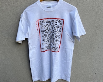 Vintage 90s KEITH HARING pop art tee / photo art / popshop