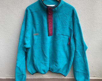 Vintage COLUMBIA VS synchillafleece drukknoop / pullover / outdooruitrusting / extra groot