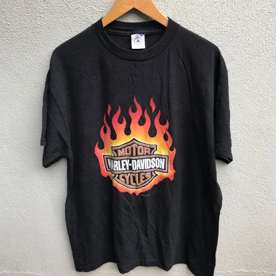 トップス 90s vintage Harley Davidson flame TEE Vintage 90s HARLEY DAVIDSON Flame Tee Old Logo - Etsy