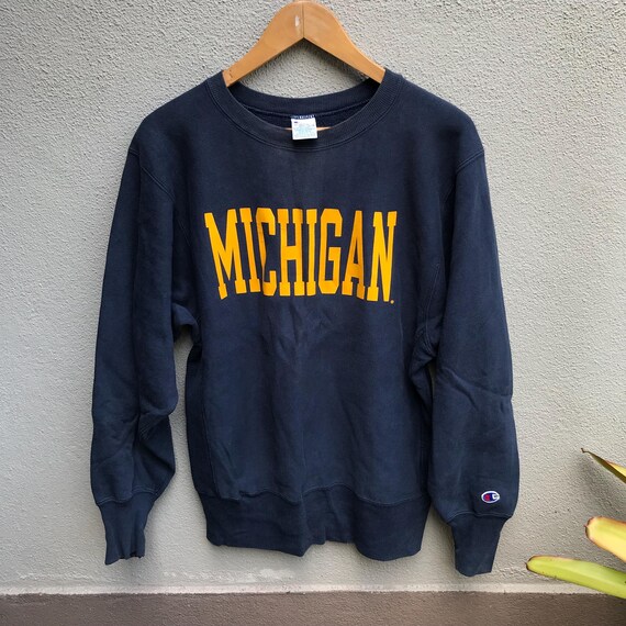 トップス 90s champion reverse weave Michigan 90s Champion Reverse Weave Crewneck – Thrifted University