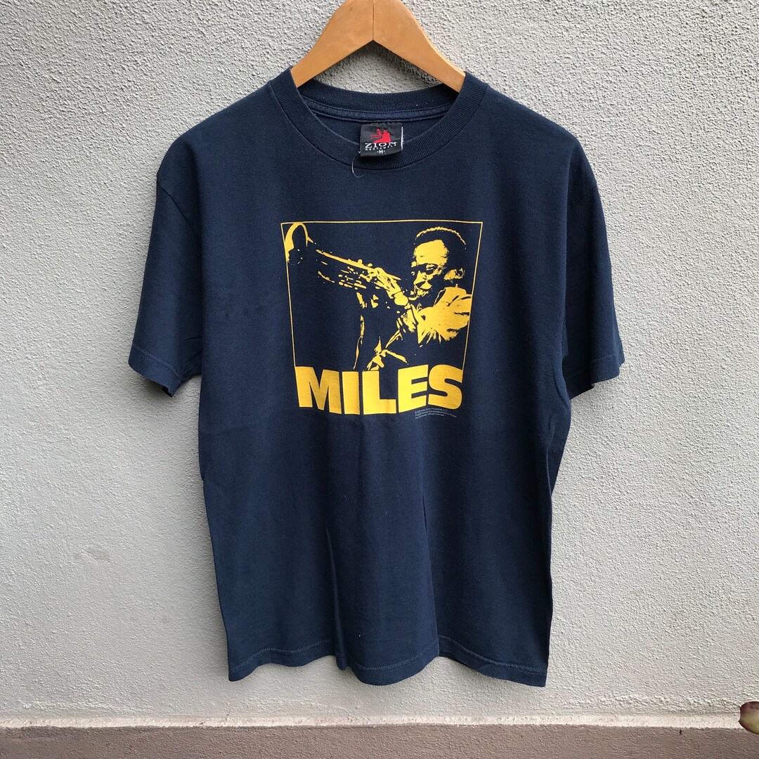 T-shirt Vintage Miles Davis - Jazz - Fruit Of The Loom - Taille XL - Coton Noir - Parfait état