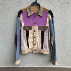 Vintage PATCHWORK japanische Cordjacke multicolor