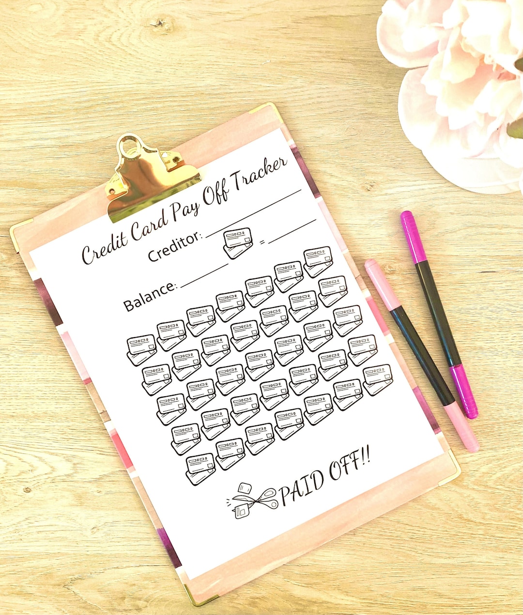 Credit Card Payoff Tracker Printable, PDF, Credit Card Debt, Savings ...