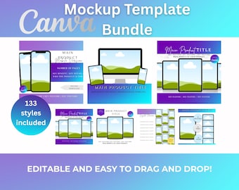 Etsy Listing Mockup Templates: Canva Editable Bundle (Digital Download)