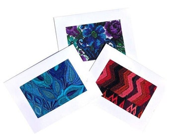 Handwoven Note Cards featuring Guatemalan Huipil Textiles