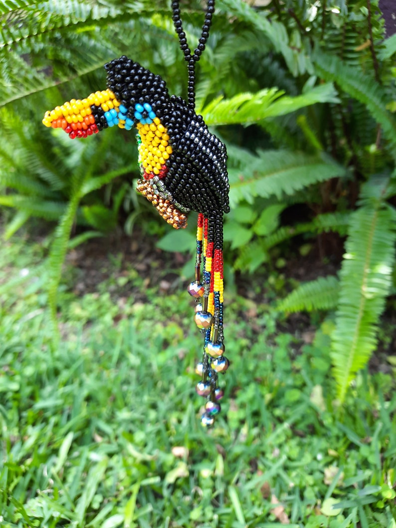 Toucan Beaded Ornament for tree, keychain, purse and more. image 2