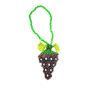 Guatemalan Handmade Fruit & Vegetable Beaded Ornaments, Guatemalan Ornament, Handmade Ornament, Guatemalan Beads, Indigenous Women Art Grapes