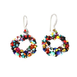 Handmade Colorful Alegria Earrings, Handmade Jewelry, Guatemalan Earrings, Multicolor Beaded Earrings, Guatemalan Jewelry, Multicolor Beads