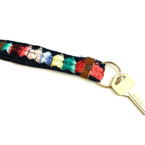 Wristlet Guatemalan Keychain; Handmade Keychain; wristlet keychain