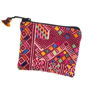 Small Zippered Bag Handmade with Guatemalan Textiles, coin purse, pouch