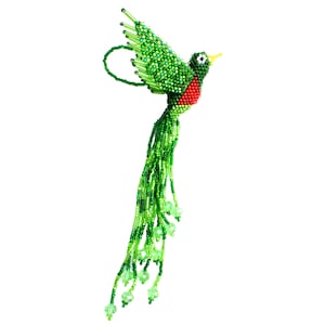 Handmade Quetzal Bird Beaded Accessory