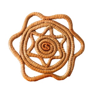 Pine Needles Hot Pot Holder Pads, Handmade Hot Pot Holder, Natural Home Decor, Guatemalan Handmade Oven Pads