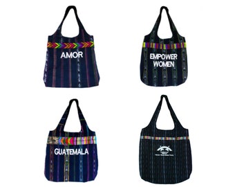 Guatemalan Shopping Totes with Embroidery; Shopping Totes, Bags for Shopping, Guatemalan Textiles