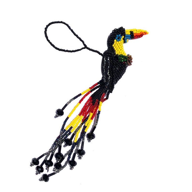 Toucan Beaded Ornament for tree, keychain, purse and more. image 1