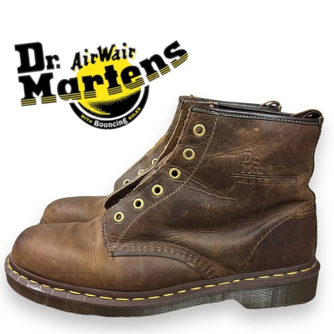 Vintage Dr Martens 101 Crazy Horse Leather Ankle Boots 6 Eye Etsy