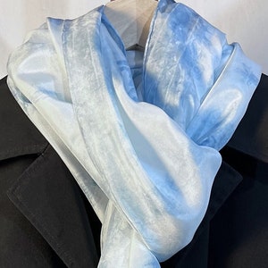 22&quot; x 90&quot; Silk scarf / indigo scarf / silk wrap / &quot;Listening deeply as the wind sings to the trees&quot;