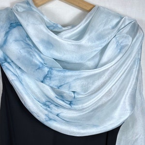35&quot; x 84&quot; Silk scarf / silk wrap / aqua scarf  / blue-green scarf / turquoise scarf / &quot;Shimmering water&quot;