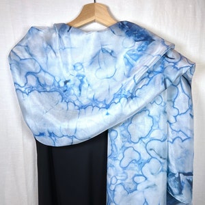 22&quot;x90&quot; silk scarf / Blue silk scarf / Silk wrap / Silk shawl / &quot;Breathing deeply of dreams&quot;