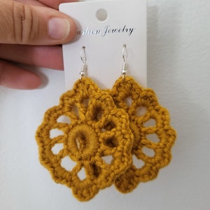 Earring crochet earring handmade quebec earring 100% acrylic wool