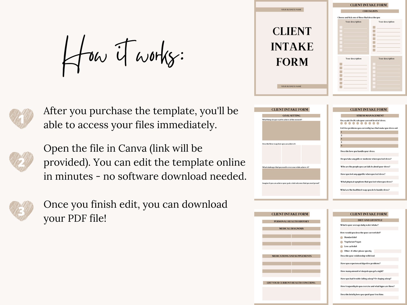 PLR Coaching Intake Forms, Coach Worksheets, Commercial Consultation ...