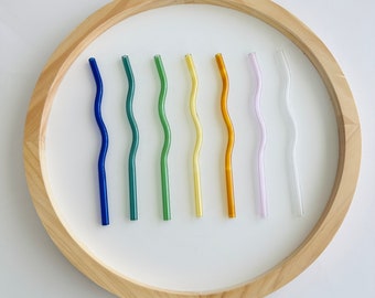 Wavy Reusable Glass Straws: Colorful Borosilicate Straw