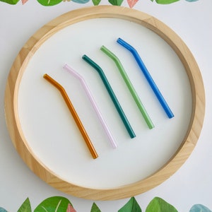 Reusable Colored Glass Straws: Straight & Bent 画像 2