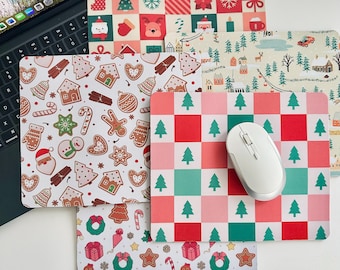 Christmas Mouse Pad| Cozy Winter Home Office Desk Decor| Festive Holiday Neoprene Mousepads| Computer Lap Top Accessory| Cute Gift for Her