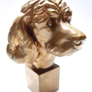 Miniature Cocker Spaniel Statue Animal Bust Sculpture Dog Head Decor Art