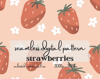 Seamless Pattern Strawberries
