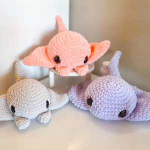 Stingray and Manta Ray Crochet Pattern, Beginner Friendly No-Sew Crochet Pattern