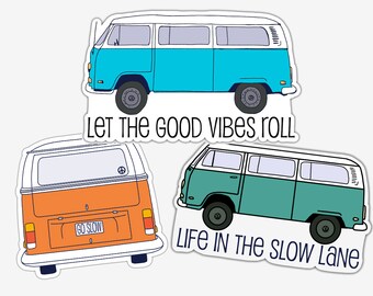 VW Bus Sticker Pack Let the Good Vibes 