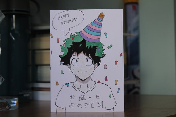 Hand Drawn Anime Birthday Card My Hero Academia Card MHA - Etsy UK Hand Drawn Anime Birthday Card My Hero Academia Card MHA - Etsy UK