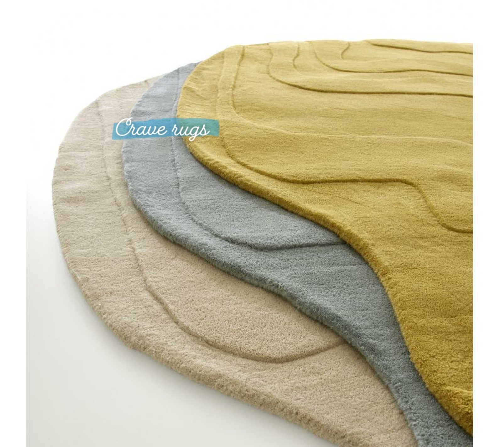 Hand Tufted Irregular Shape Rug Hand Tuft Rug Kidney Shaped Etsy