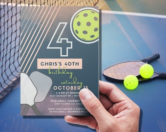 Invitación de cumpleaños de pickleball