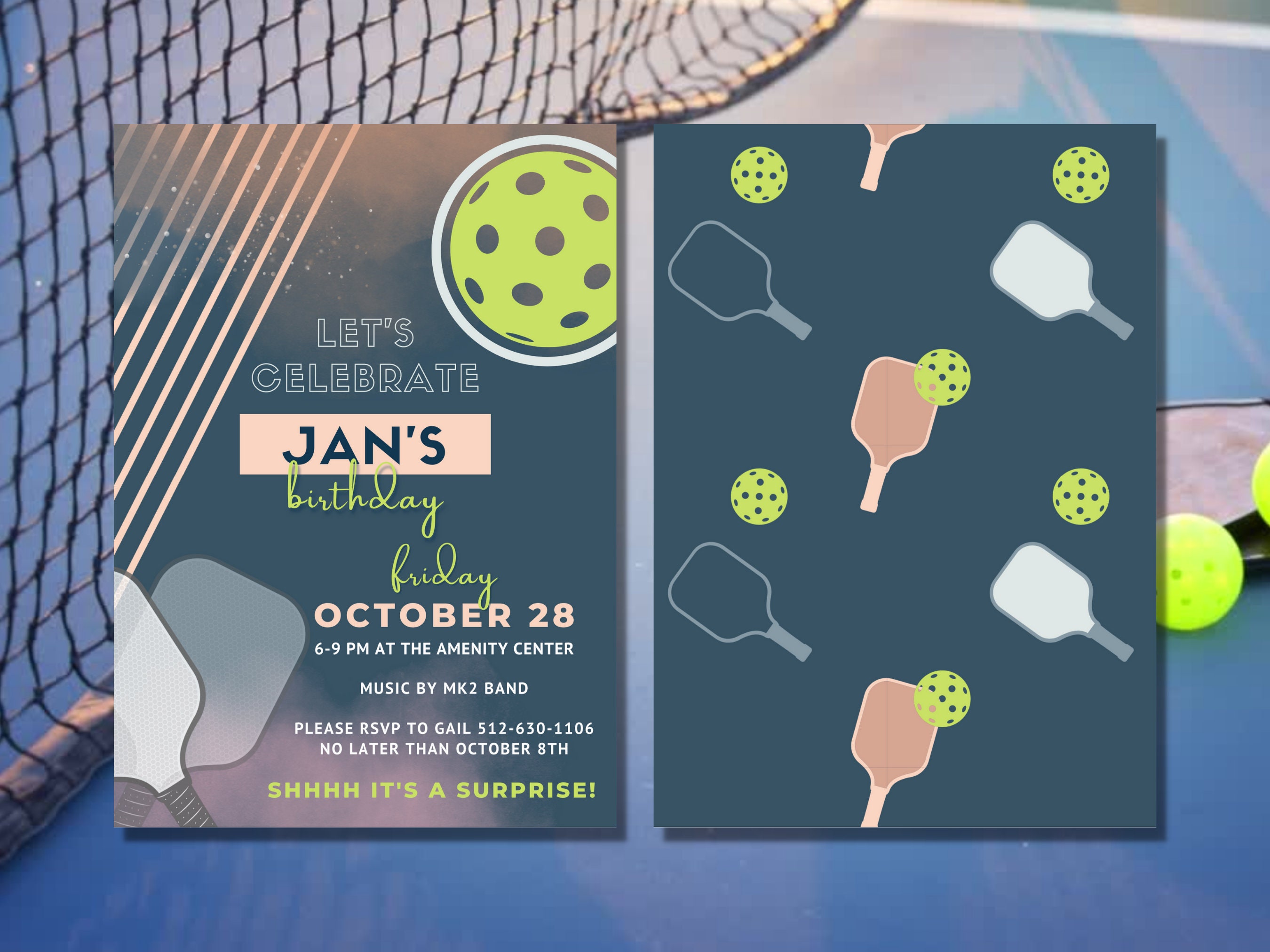 Pickleball Birthday Invitation Etsy