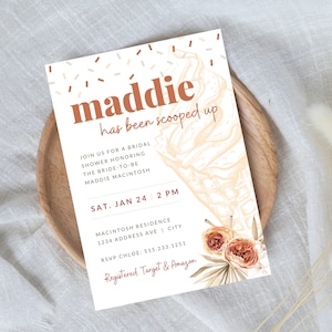 She&#39;s Been Scooped Up Bridal Shower Invitation