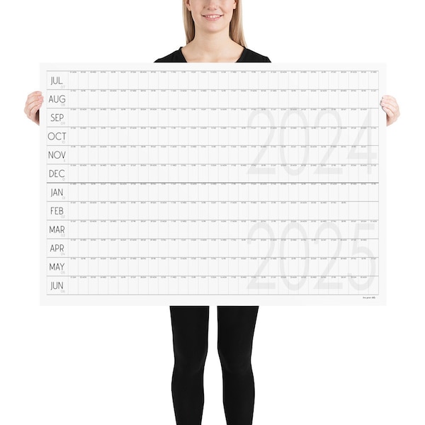 Extra Large Mid Year Planner 2024/2025, Mid-Year Wall Calendar, A0 and A1 Wall Planner, Minimalist wall planner, Giant Wall Planner