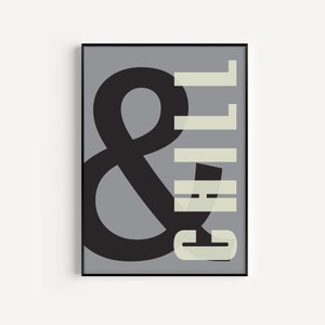 Grey Typography print, Bold wall poster print