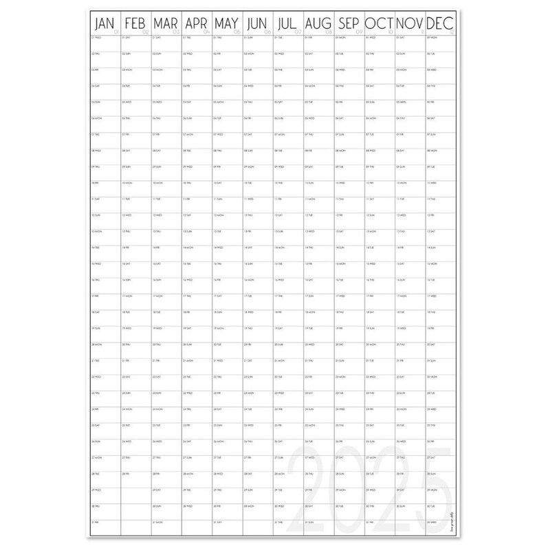 Giant 2025 Wall Planner, Vertical Wall Calendar Etsy