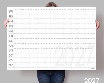 Giant Wall Calendar 2027, Minimalist wall calendar, A0 Wall Planner, Whole Year View, Office Planning Chart, Annual Planner, Monthly Planner